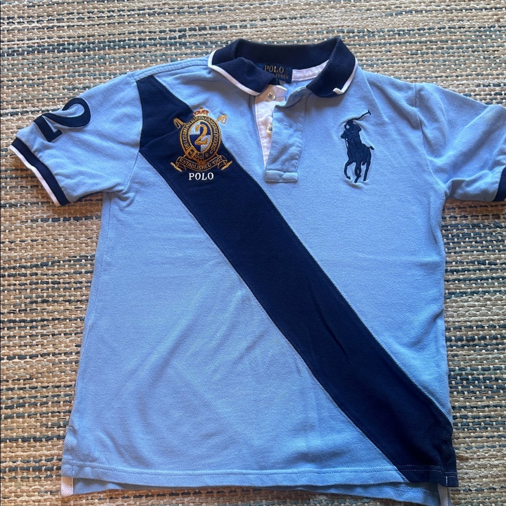 Polo by Ralph Lauren Light Blue Polo with Navy Trim